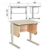 Стол-парта регулируемый "ДЭМИ" СУТ.28, 900х530х530-815 мм, серый/ясень (КОМПЛЕКТ)