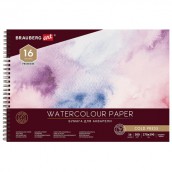 Альбом для акварели, бумага 300 г/м2, 270х390 мм, среднее зерно, 16 листов, гребень, BRAUBERG ART "PREMIERE", 113213