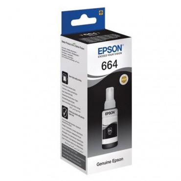 Чернила EPSON 664 (T6641) для СНПЧ Epson L100/L110/L200/L210/L300/L456/L550, черные, ОРИГИНАЛЬНЫЕ, C13T66414A/198