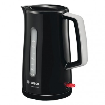 Чайник BOSCH TWK3A013, 1,7 л, 2400 Вт, закрытый нагревательный элемент, пластик, черный