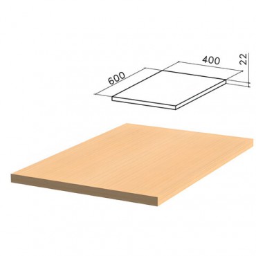 Крышка для тумбы приставной (код 640144) "Монолит", 400х600х22 мм, бук бавария, ТМ02.1