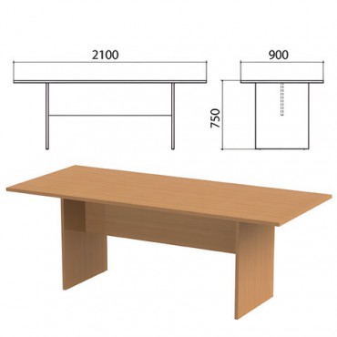Стол для переговоров "Этюд", 2100х900х750 мм, цвет бук бавария (КОМПЛЕКТ)