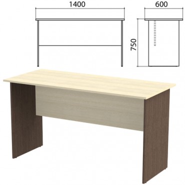 Стол письменный "Канц", 1400х600х750 мм, цвет дуб молочный/венге (КОМПЛЕКТ)