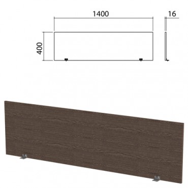 Экран-перегородка "Канц" 1400х16х400 мм, цвет венге (КОМПЛЕКТ С ФУРНИТУРОЙ)