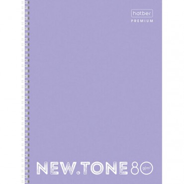 Тетрадь А4 80 л. HATBER Premium гребень, линия, глянцевая ламинация, "NEWtone PASTEL Лаванда", T346549, 80Т4лA2гр_05019