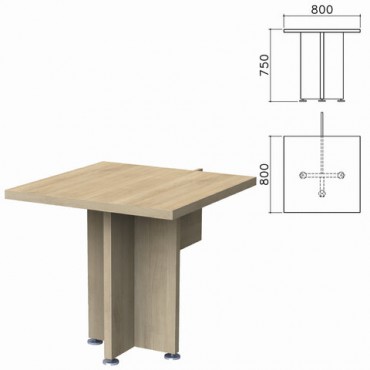 Стол приставной "Приоритет" 800х800х750 мм, кронберг (КОМПЛЕКТ)