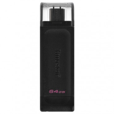 Флеш-диск 64 GB KINGSTON DataTraveler 70, разъем Type-C 3.2, черный, DT70/64GB