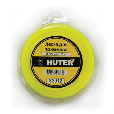 Леска для триммера HUTER S3012, ЗВЕЗДА, 3 мм, 12 м, 71/2/2