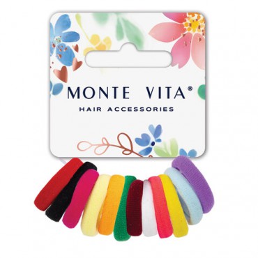 Резинки для волос НАБОР 12 шт., мягкие, small size, яркие цвета, MONTE VITA, 457050